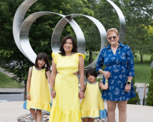 Pictured — left to right: Elena Hecht, Joe’s daughter; Melissa Hecht, Joe’s wife; Isabelle Hecht, Joe’s daughter; Sheila Hecht, Joe’s mother